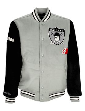 Giubbotto College Uomo Nfl Team Legacy Varsity Jacket Oakrai Black/silver