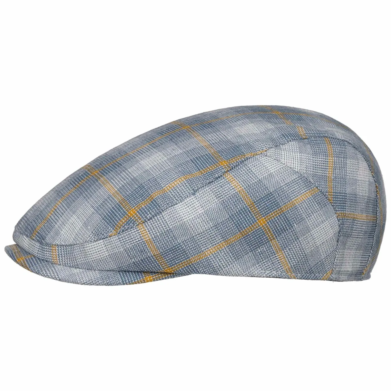 Yannik Check Flat Cap by - blue - Female - Size: S (55-56 cm) - Lipodo - FashionsVida