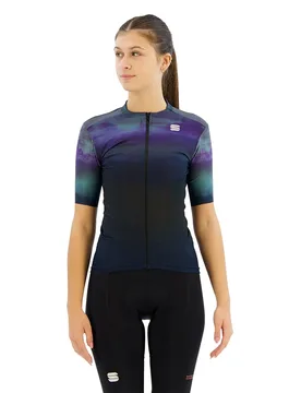 Maglia A Maniche Corte Flow Supergiara Galaxy Blue / Black - Sportful - FashionsVida