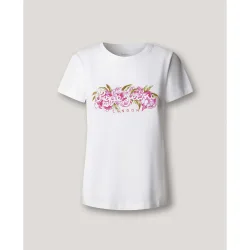 Camiseta de mujer logo floral estampado