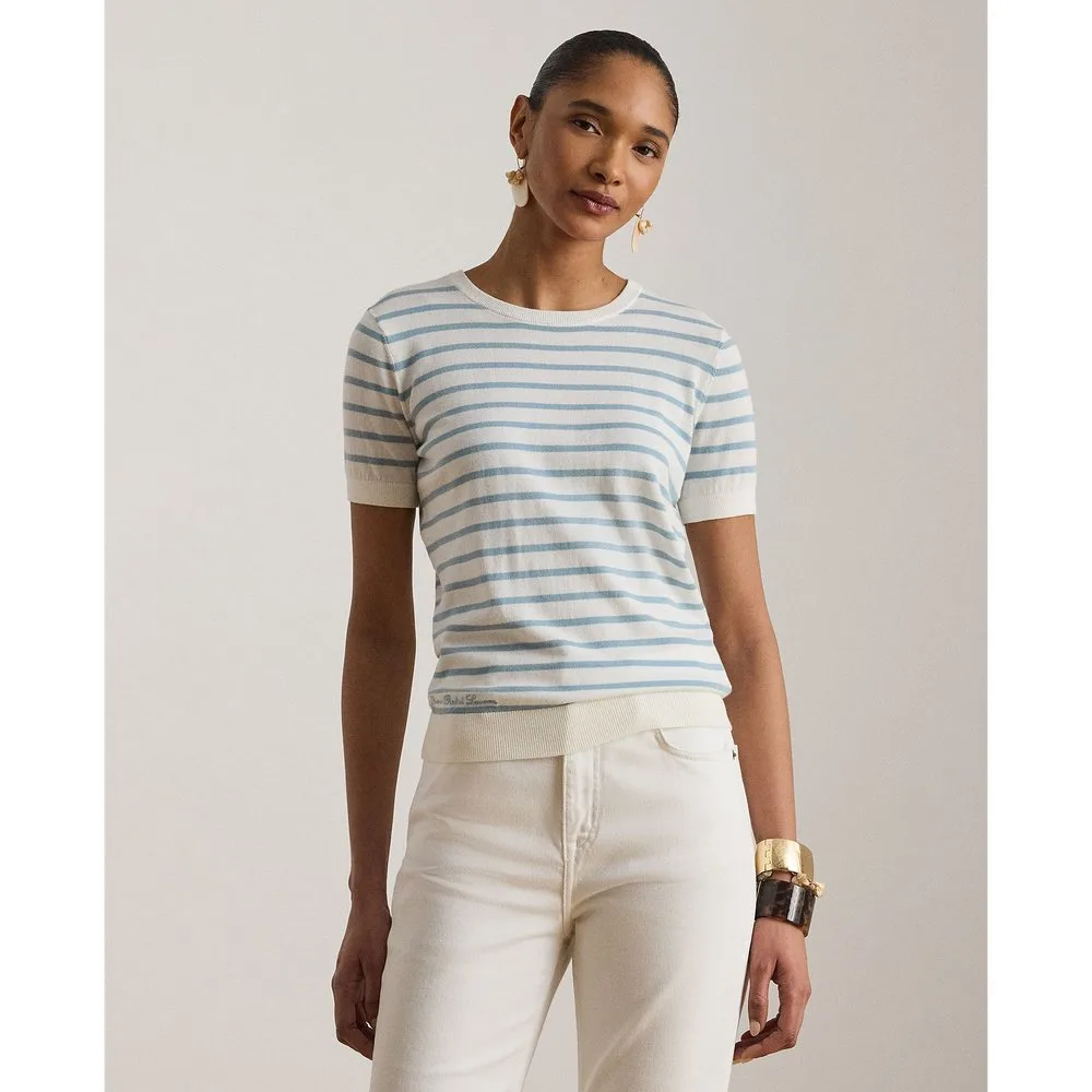 Jersey de mujer de algodón con manga corta - Lauren Ralph Lauren - FashionsVida