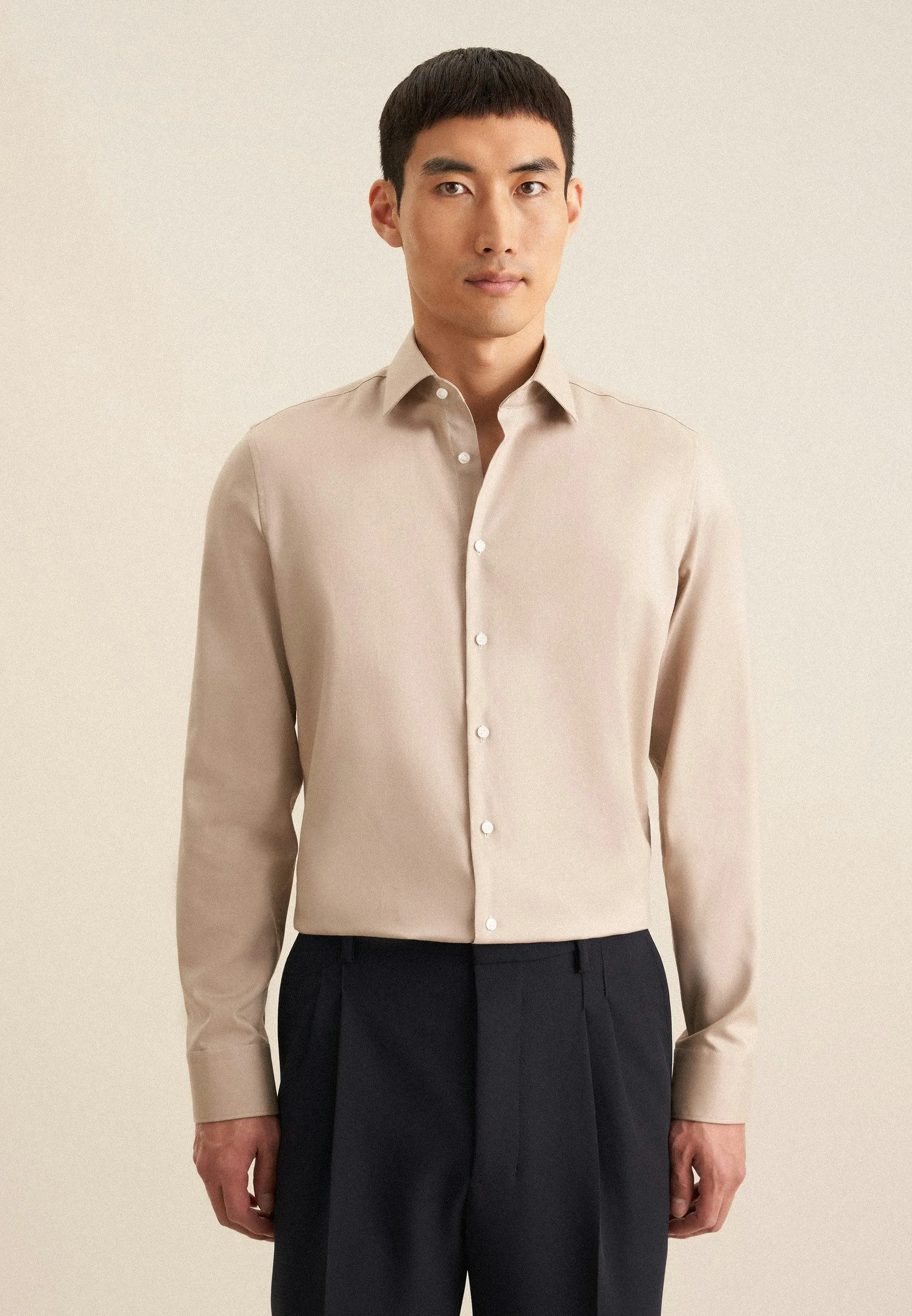 X-Slim Business Hemd Uni Beige 42 - Seidensticker - FashionsVida