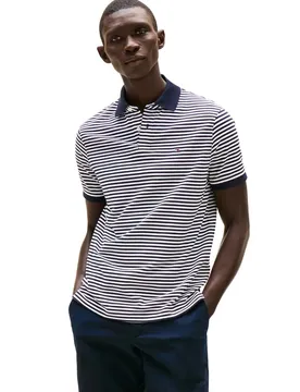 Polo à Manches Courtes 1985 Regular Fit Desert Sky / White L