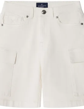 Jeans Corti Cargo Ecru White 13 Anni - Hackett - FashionsVida