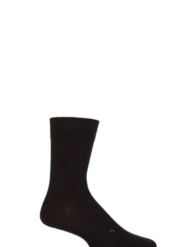 Mens 1 Pair Stabilizing Wool Everyday Socks Black 10-11 Mens - Black - Size: 10-11 Mens - Falke - FashionsVida