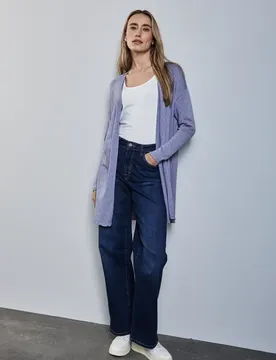 Langer Cardigan female Lila