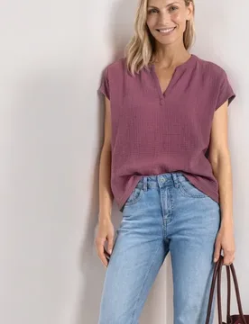Blusenshirt in Musselin-Qualität female Rosa - Street One - FashionsVida