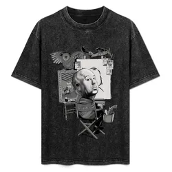Alfred Hitchcock T-Shirt Basic Solid Color Casual Tee Shirt