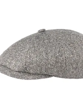Hatteras Silk Flat Cap by - black-white - Herren - Size: 56 cm - Stetson - FashionsVida