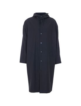 A. p.c. Men's Hooded High-Collar Jacket with Tone-on-Tone Drawstrings
