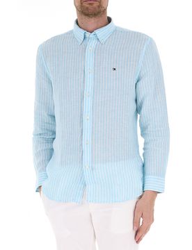 Camicia in lino TURCHESE XL