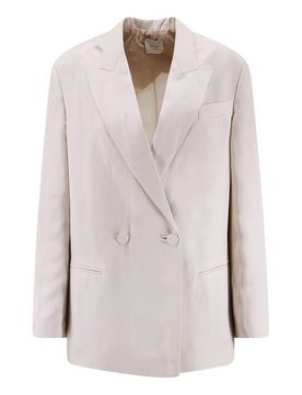 Blazer Doppiopetto In Lyocell E Lino