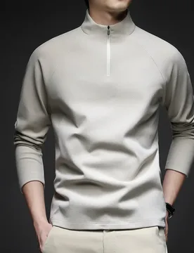 Spring Autumn Men's Half Zipper Sweatshirts Solid Casual Stand Collar Casual Pullover Male Long Sleeve Slim Pull On Hoodie Tops - Aliexpress - FashionsVida