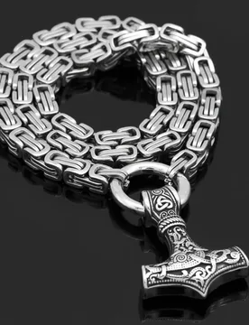 Totem Viking Thor Hammer Stainless Steel Loop Chain Men's for Necklace Jewelry - Aliexpress - FashionsVida