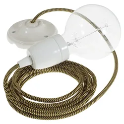 Cables Suspension Luminaire Rz24 Zigzag 1 M Gold / Black / White One Size