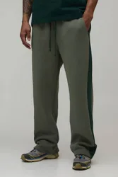 Men's Straight Fit Panelled Jogger Green Size Medium Green M