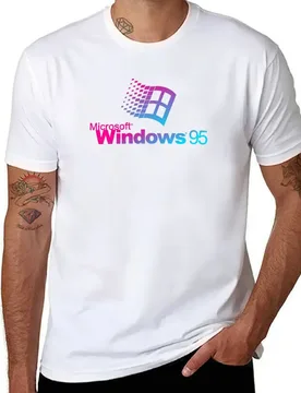 Basic Windows 95 Gradient Logo T-Shirt man t shirt heavy cotton funny t shirts cotton T-Shirt - Aliexpress - FashionsVida