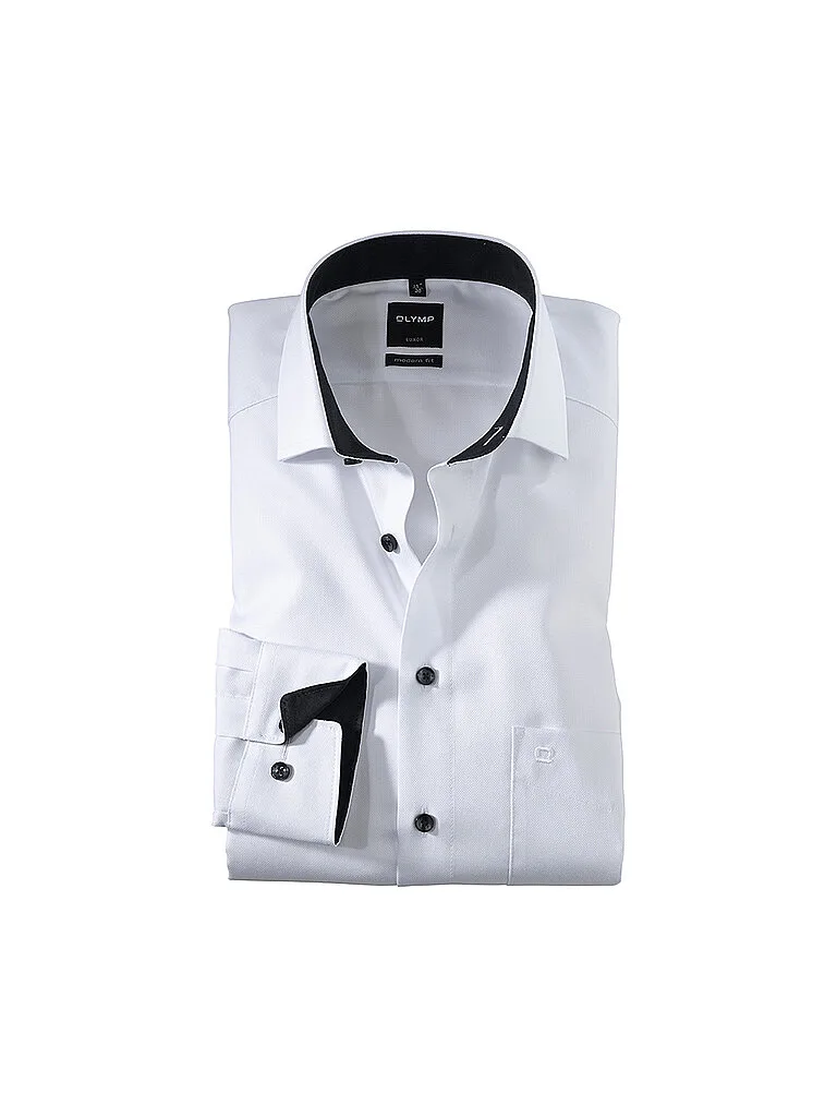 Olymp Camisa Modern Fit blanco 42 - Olymp - FashionsVida