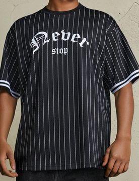 T-shirt loose fit con stampa - nero