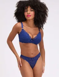 Harper Lace Thong Blue female