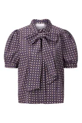 Printed Cotton Blouse with Bow female