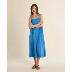 Vestido largo de tirantes y lazada