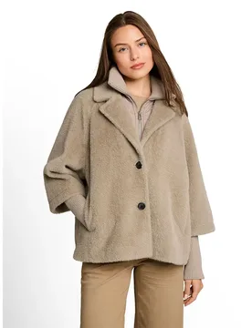 Giacca Cosy Cape Soft Taupe Grey XS - Tom tailor - FashionsVida