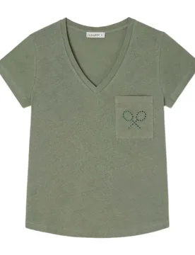 Maglietta A Maniche Corte 2000325 Racket Pocket Green L - Silbon - FashionsVida