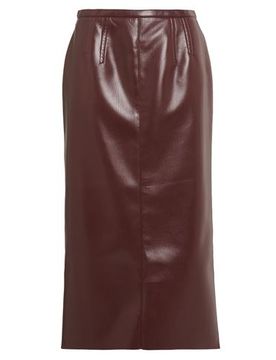 Falda midi Mujer Marrón chocolate 40 Mujer