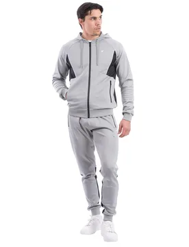 D Rock Mens Tracksuit Full Sleeve Hoodie & Ribbed Cuff Jogger - Grey - Size X-Large - d-rock - FashionsVida