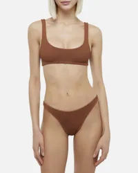 Bikini coccio in tessuto elasticizzato crinkle con reggiseno a bralette