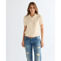 Camisa Polo de mujer en con bolsillo