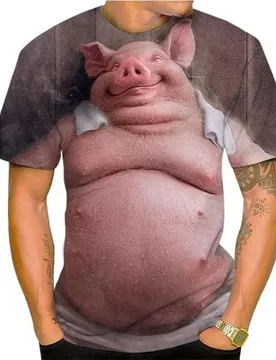 Funny 3D Pig Pattern Men T Shirt Hip Hop Trend Street Clothing Fashion 3D Animal Print Tee Summer Loose O-neck Short Sleeve Tops - Aliexpress - FashionsVida