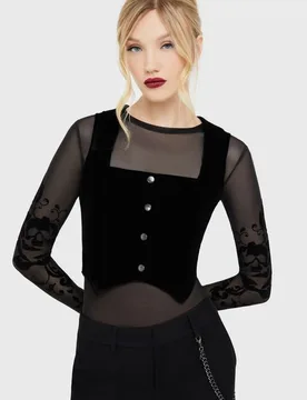 Gothic Weste - Bat Noir Waistcoat - M bis XXL - für Damen - Größe XL - schwarz - Frauen - female - Killstar - FashionsVida