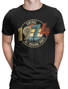 Vintage Born in 1974 All Original Parts 49th Birthday Gifts T shirt for men 100% Cotton Tees Short Sleeve O Neck Clothes 6XL - Aliexpress - FashionsVida