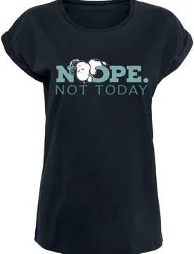 T-Shirt - Snoopy - Nope. Not Today - XL bis XXL - für Damen - Größe XXL - schwarz - Lizenzierter Fanartikel - Frauen - female - Peanuts - FashionsVida