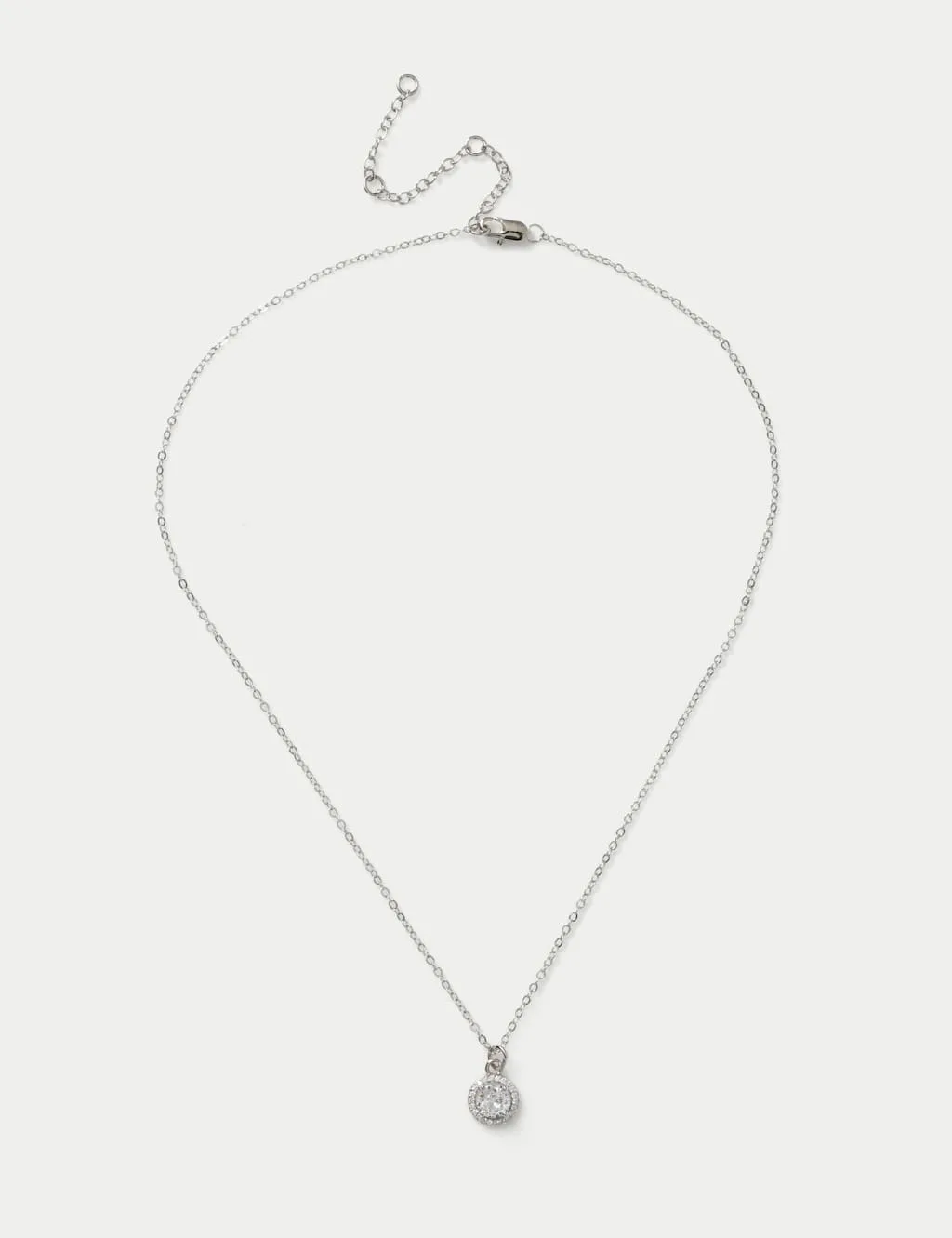 Platinum Plated Solitaire Necklace Silver female - M&S - FashionsVida