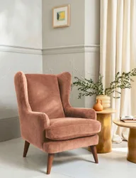 AND STONEHOUSE Sven Chenille Armchair Dusky Rose