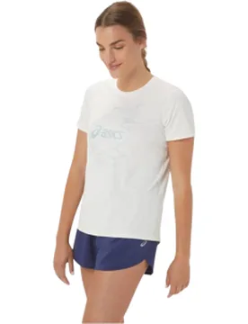 NAGINO GRAPHIC RUN SS TOP Damen Weiß M - Asics - FashionsVida