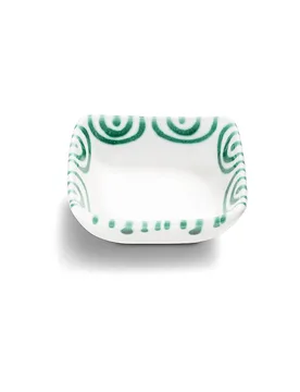 Schälchen quadratisch Grün Geflammt 9x9cm verde - Gmundner Keramik - FashionsVida