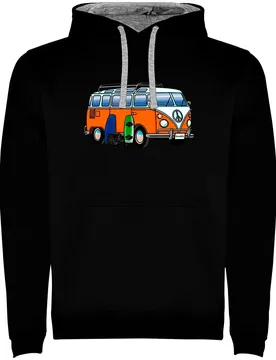 Sweat à Capuche Hippie Van Wakeboard Two-colour Black / Grey M