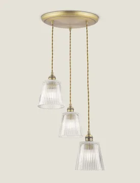 Callaghan Glass 3 Light Pendant Antique Brass - Laura Ashley - FashionsVida