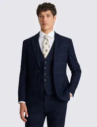 Slim Fit Check Stretch Suit Jacket Navy Mix male