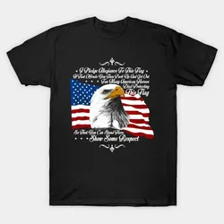 Patriotic America Flag Bald Eagle T-Shirt 100% Cotton O-Neck Summer Short Sleeve Casual Mens T-shirt Size S-3XL