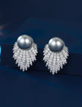 S925 Silver Needle French Retro Style Niche Fashion Trendy Zircon Inlaid High-end Pearl Stud Earrings - Aliexpress - FashionsVida