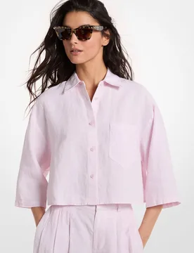 Camisa de mujer corta de lino - MICHAEL Michael Kors - FashionsVida