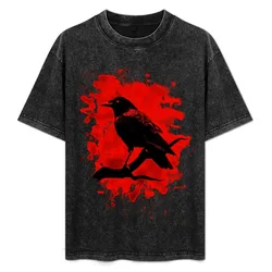 Crow bleached red T-Shirt Soft Touch Basic Cotton T-Shirt