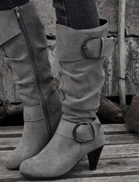 Nuevas botas de moda versátiles bordadas, botas Chelsea, botas altas de otoño/invierno 2025 2024 - Shein - FashionsVida