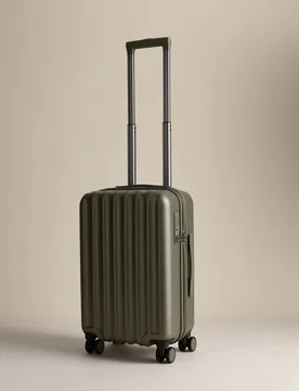 Mykonos 4 Wheel Hard Shell Cabin Suitcase Khaki - M&S - FashionsVida
