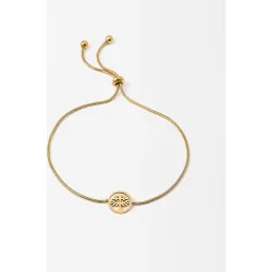 Pulsera de acero inoxidable fina con abalorio de árbol de la vida en